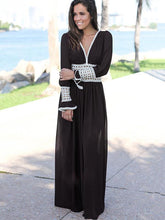 Load image into Gallery viewer, Chiffon Long Sleeves Wide Leg Long Jumpsuits