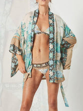 Load image into Gallery viewer, Bohemian Print Retro Loose Sleeves Tie Cardigan Kimono Sun Protection Shirt