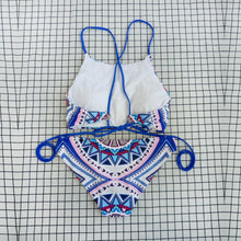 Load image into Gallery viewer, New Sexy Split Swimsuit Blue Print Strappy Bikini