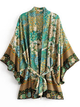 Load image into Gallery viewer, Bohemian Print Retro Loose Sleeves Tie Cardigan Kimono Sun Protection Shirt