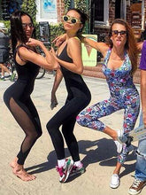 Load image into Gallery viewer, Black Gauze Yoga Close-fitting Jumpsuit