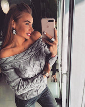 Load image into Gallery viewer, Four Colors Three Twists Off-The-Shoulder Sweater