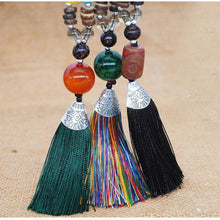 Load image into Gallery viewer, Literary Tassel Necklace Original Beaded Sweater Chain Hemp Cotton Accessories Ethnic Nepal Pendant