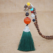 Load image into Gallery viewer, Literary Tassel Necklace Original Beaded Sweater Chain Hemp Cotton Accessories Ethnic Nepal Pendant
