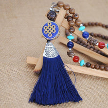 Load image into Gallery viewer, Literary Tassel Necklace Original Beaded Sweater Chain Hemp Cotton Accessories Ethnic Nepal Pendant