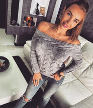 Load image into Gallery viewer, Four Colors Three Twists Off-The-Shoulder Sweater