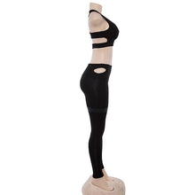 Load image into Gallery viewer, Solid Color Women's Yoga Fitness Bra and Trousers Sport Yoga Set