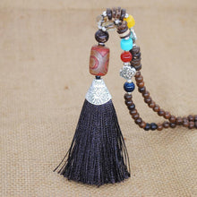 Load image into Gallery viewer, Literary Tassel Necklace Original Beaded Sweater Chain Hemp Cotton Accessories Ethnic Nepal Pendant