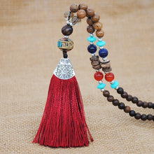 Load image into Gallery viewer, Literary Tassel Necklace Original Beaded Sweater Chain Hemp Cotton Accessories Ethnic Nepal Pendant