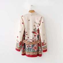 Load image into Gallery viewer, Summer Bohemia Fashion Belt Printing Long Sleeve Casual V-Neck Coat