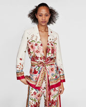 Load image into Gallery viewer, Summer Bohemia Fashion Belt Printing Long Sleeve Casual V-Neck Coat