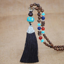 Load image into Gallery viewer, Literary Tassel Necklace Original Beaded Sweater Chain Hemp Cotton Accessories Ethnic Nepal Pendant
