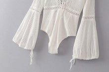 Load image into Gallery viewer, Lace Trumpet Sleeves Vacation Seaside Swimwear Jumpsuit