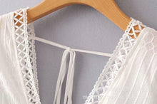 Load image into Gallery viewer, Lace Trumpet Sleeves Vacation Seaside Swimwear Jumpsuit