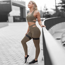 Load image into Gallery viewer, Solid Color Women's Yoga Fitness Bra and Trousers Sport Yoga Set