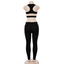 Load image into Gallery viewer, Solid Color Women's Yoga Fitness Bra and Trousers Sport Yoga Set