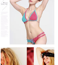 Load image into Gallery viewer, New Sexy Crochet Striped Bikini Swimsuit Suit
