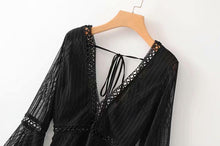 Load image into Gallery viewer, Lace Trumpet Sleeves Vacation Seaside Swimwear Jumpsuit