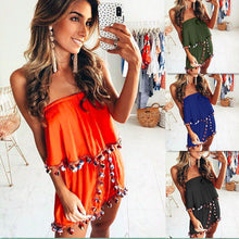 Load image into Gallery viewer, Bohemia Vacacion Elegant Tasseled Solid Color Jumpsuit