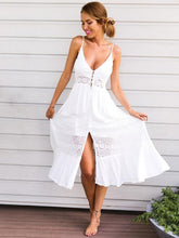 Load image into Gallery viewer, Spaghetti Strap Lace Splice Beach Maxi Dress