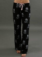Load image into Gallery viewer, New Pants Women Lady Causal Daily High Waist  Skull Print Wide Calf Length Long Leg Pants