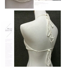 Load image into Gallery viewer, Hand-Knitted Swimsuit Beach Woven Vest Suspenders