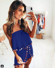 Load image into Gallery viewer, Bohemia Vacacion Elegant Tasseled Solid Color Jumpsuit