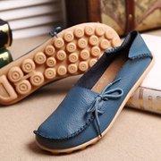 Load image into Gallery viewer, Big Size Pure Color Slip On Lace Up Soft Sole Comfortable Flat Loafers