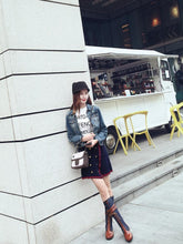 Load image into Gallery viewer, Women s color matching high belt buckle extra large size knight boots