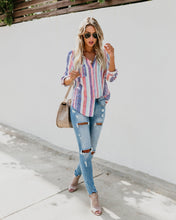 Load image into Gallery viewer, Fashion Colorful Striped Plus Size Long Sleeve Shirt