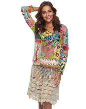 Load image into Gallery viewer, Rainbow Color Sexy Openwork Top Hand-Knit Beach Bikini Cover-Up