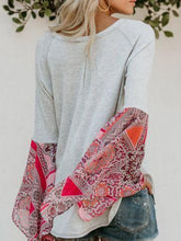 Load image into Gallery viewer, Autumn Solid Color Round Neck Long Sleeve Print Loose Stitching Top