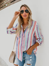 Load image into Gallery viewer, Fashion Colorful Striped Plus Size Long Sleeve Shirt