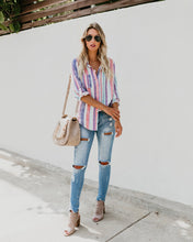 Load image into Gallery viewer, Fashion Colorful Striped Plus Size Long Sleeve Shirt