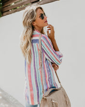 Load image into Gallery viewer, Fashion Colorful Striped Plus Size Long Sleeve Shirt