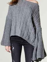 Load image into Gallery viewer, Loose Knitting Solid Color Flared Long Sleeves Sweater Tops