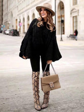 Load image into Gallery viewer, Loose Knitting Solid Color Flared Long Sleeves Sweater Tops