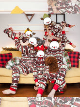 Load image into Gallery viewer, Fashion Round Neck Button Special Christmas Print Jumpsuit Matching Outfit