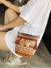 Load image into Gallery viewer, Bohemian National Style Weaving Tassel Bucket Bag Shoulder Bag Crossbody Bag