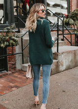 Load image into Gallery viewer, Turtleneck Cardigan Solid Color Button Irregular Sweater