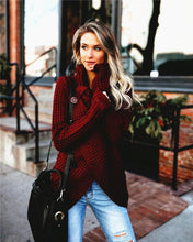 Load image into Gallery viewer, Turtleneck Cardigan Solid Color Button Irregular Sweater