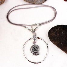 Load image into Gallery viewer, Bohemian Wind Velvet Rope Infinite Ring Large Conch Sweater Chain Shell Leather Ring Necklace