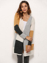 Load image into Gallery viewer, Color Matching Knitting Long Sleeves Cardigans Tops