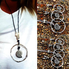Load image into Gallery viewer, Bohemian Wind Velvet Rope Infinite Ring Large Conch Sweater Chain Shell Leather Ring Necklace