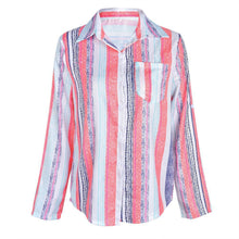 Load image into Gallery viewer, Fashion Colorful Striped Plus Size Long Sleeve Shirt