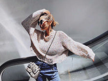 Load image into Gallery viewer, Autumn And Winter New Color Broken Irregular Loose Bat Sleeve Jumper