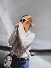 Load image into Gallery viewer, Autumn And Winter New Color Broken Irregular Loose Bat Sleeve Jumper