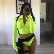 Load image into Gallery viewer, Fashion Fluorescent Color Slim Casual Yoga Sports Suit