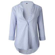 Load image into Gallery viewer, Fashion Button V-Neck Long Sleeve Blouse Shirt