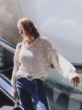 Load image into Gallery viewer, Autumn And Winter New Color Broken Irregular Loose Bat Sleeve Jumper